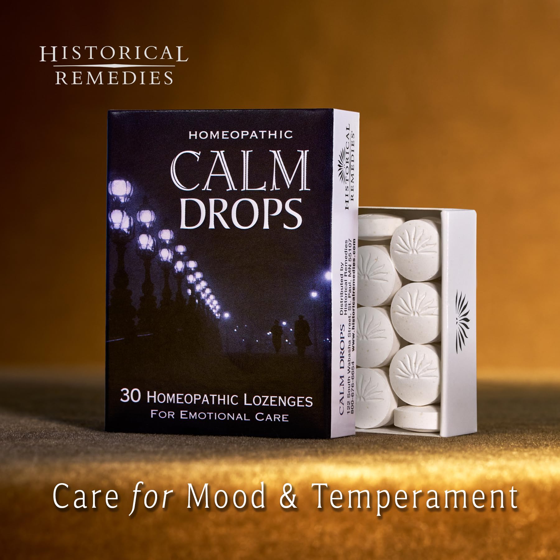 Historical Remedies Calm Drops Homeopathic Lozenges (1 Pack)| Natural Care for Emotional Stress Relief, Vegan & Gluten-Free Organic Vanilla Flavor Drops to Promote Relaxation and a Sense of Calm - dailyvitalstore