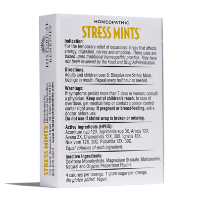 Historical Remedies Stress Mints (1 Pack) | Homeopathic Lozenges to Aid Stress & Digestion, Organic Peppermint Flavor, Vegan & Gluten-Free, Non-Habit Forming - dailyvitalstore