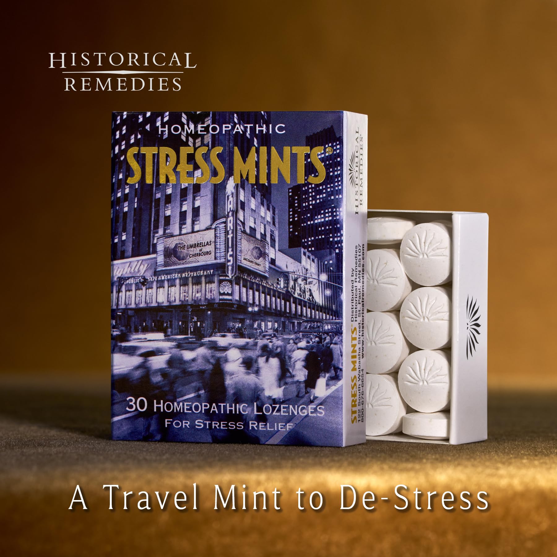 Historical Remedies Stress Mints (1 Pack) | Homeopathic Lozenges to Aid Stress & Digestion, Organic Peppermint Flavor, Vegan & Gluten-Free, Non-Habit Forming - dailyvitalstore