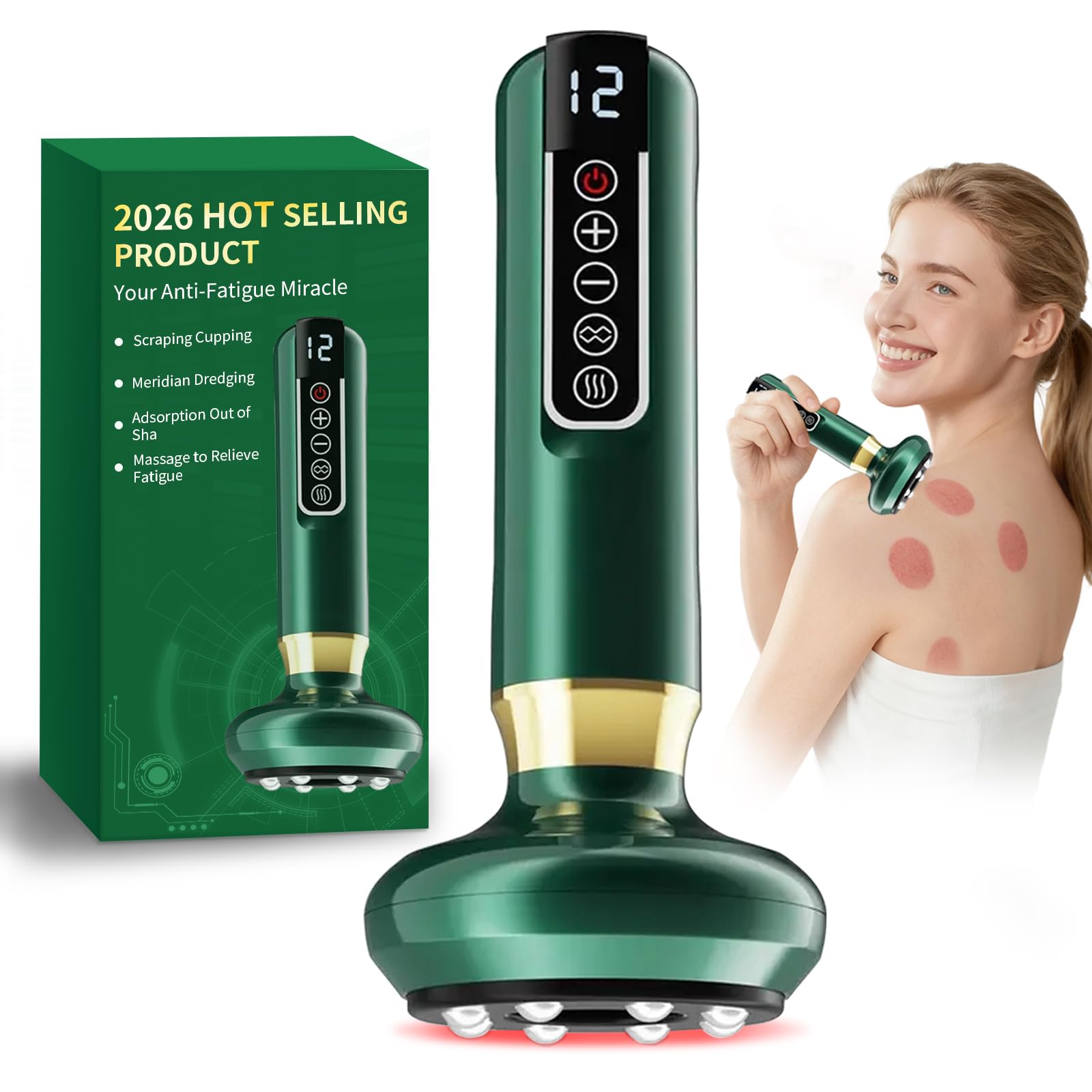 HNRF Anti Cellulite Massage Tool Body Sculpting Machine Suction Massager 3-in-1 Masajeador para Celulitis Y Grasa Abdominal De Madera Remover for Legs Electric Vacuum Cupping Full Contouring Device - dailyvitalstore