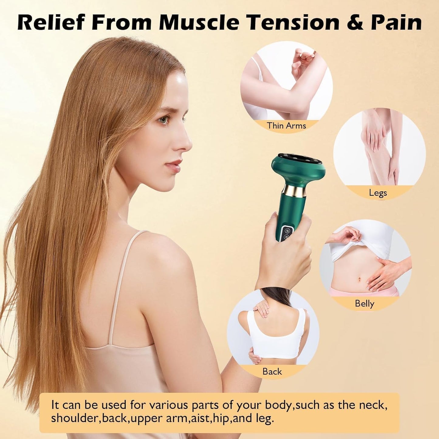 HNRF Anti Cellulite Massage Tool Body Sculpting Machine Suction Massager 3-in-1 Masajeador para Celulitis Y Grasa Abdominal De Madera Remover for Legs Electric Vacuum Cupping Full Contouring Device - dailyvitalstore