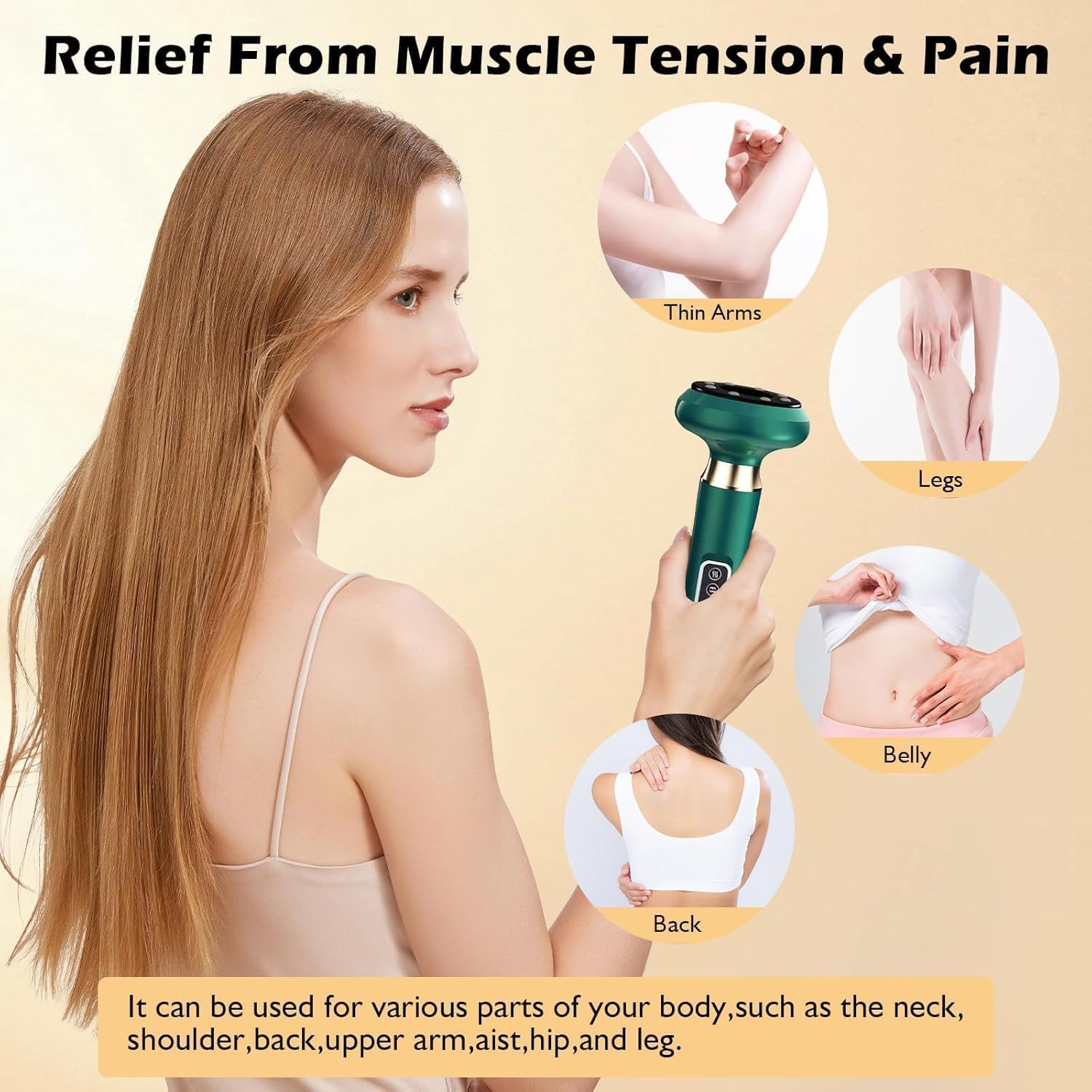 HNRF Anti Cellulite Massage Tool Body Sculpting Machine Suction Massager 3-in-1 Masajeador para Celulitis Y Grasa Abdominal De Madera Remover for Legs Electric Vacuum Cupping Full Contouring Device - dailyvitalstore