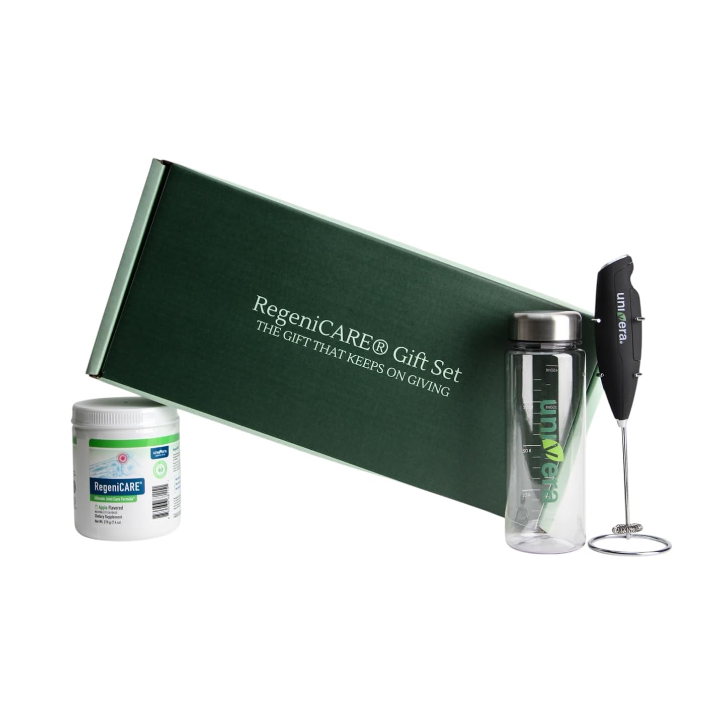 Holiday Gift Set, Joint Support with Univestin®, Glucosamine, Chondroitin & MSM — Bottle & Frother Included, Green Apple Flavor, 30 Servings - dailyvitalstore