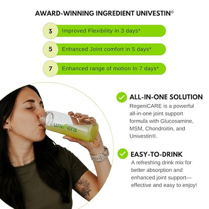 Holiday Gift Set, Joint Support with Univestin®, Glucosamine, Chondroitin & MSM — Bottle & Frother Included, Green Apple Flavor, 30 Servings - dailyvitalstore