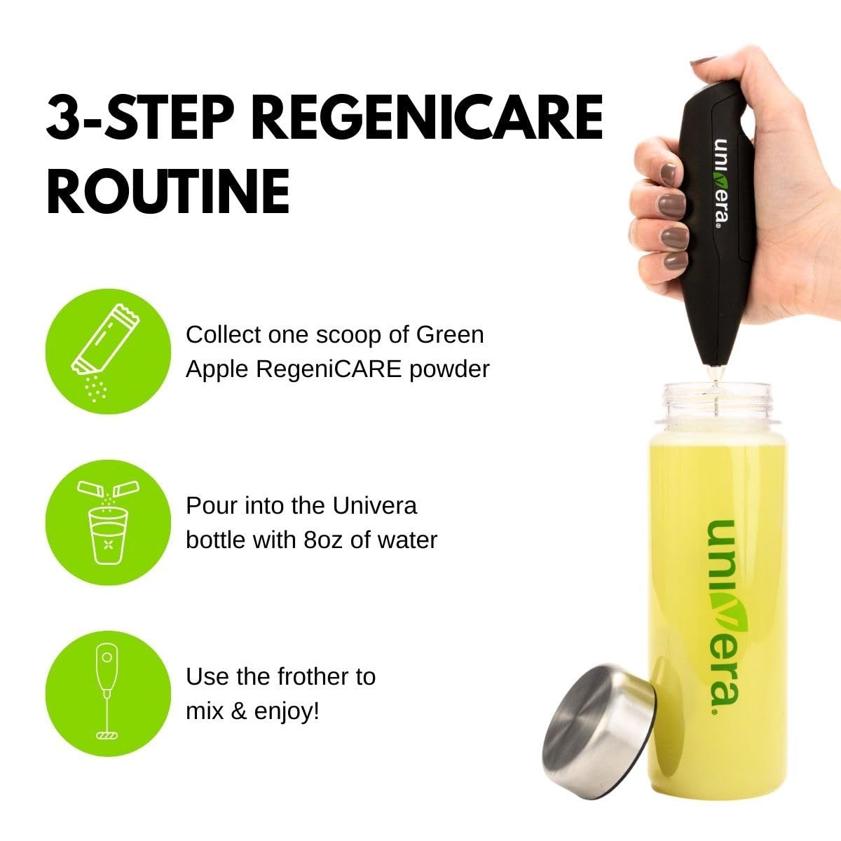 Holiday Gift Set, Joint Support with Univestin®, Glucosamine, Chondroitin & MSM — Bottle & Frother Included, Green Apple Flavor, 30 Servings - dailyvitalstore