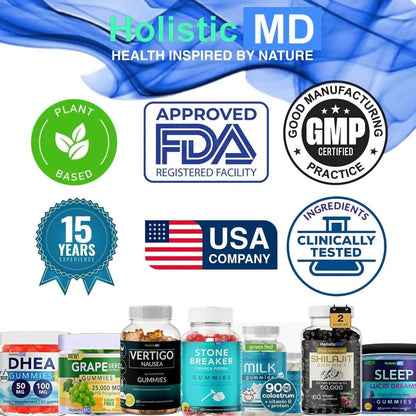 Holistic MD Stone Breaker Chanca Piedra 1,500mg Gummies Kidney Stones Cleanse Gallbladder Formula | Plus Cranberry Extract Might Help Urinary Tract Flush Impurities | Fast Absorption Sugar Free 60ct - dailyvitalstore
