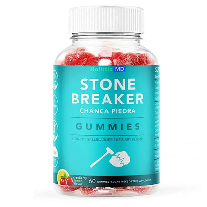 Holistic MD Stone Breaker Chanca Piedra 1,500mg Gummies Kidney Stones Cleanse Gallbladder Formula | Plus Cranberry Extract Might Help Urinary Tract Flush Impurities | Fast Absorption Sugar Free 60ct - dailyvitalstore