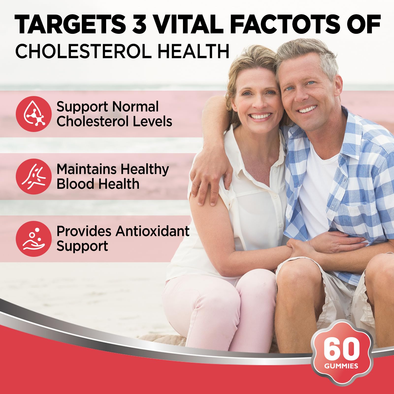 HOLLEGEND Cholesterol Gummies Sugar-Free,12-in-1 Cholesterol Supplements with Plant Sterols,Citrus Bergamot,CoQ10 and Vitamins for Cholesterol Health, Vegan, Mixed Berry Flavor, 60 Counts - dailyvitalstore