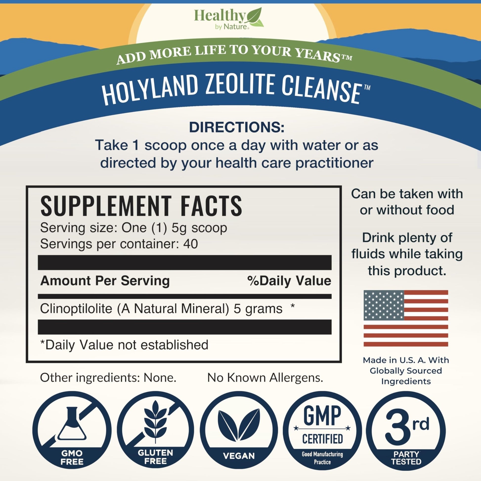 HolyLand Zeolite Cleanse - Zeolite Detox Powder (7.05oz 200 Gram) - Clinoptilolite Natural Activated - Micronized 0-25 - Full Body Detox for Women, Men - dailyvitalstore