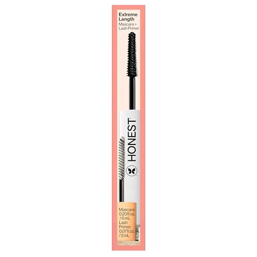 Honest Beauty 2-in-1 Extreme Length Clean Mascara + Lash Primer | Lengthening + Volumizing | Cruelty Free + Safe for Sensitive Eyes | Black, .27 fl oz - dailyvitalstore