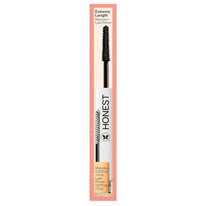 Honest Beauty 2-in-1 Extreme Length Clean Mascara + Lash Primer | Lengthening + Volumizing | Cruelty Free + Safe for Sensitive Eyes | Black, .27 fl oz - dailyvitalstore