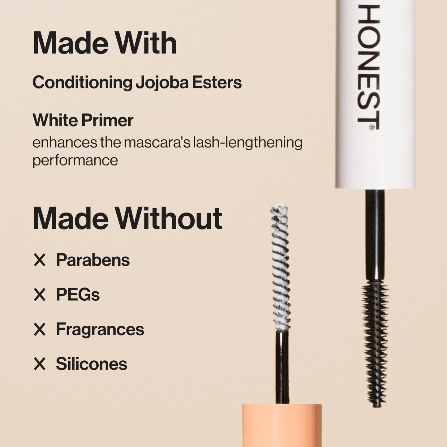 Honest Beauty 2-in-1 Extreme Length Clean Mascara + Lash Primer | Lengthening + Volumizing | Cruelty Free + Safe for Sensitive Eyes | Black, .27 fl oz - dailyvitalstore
