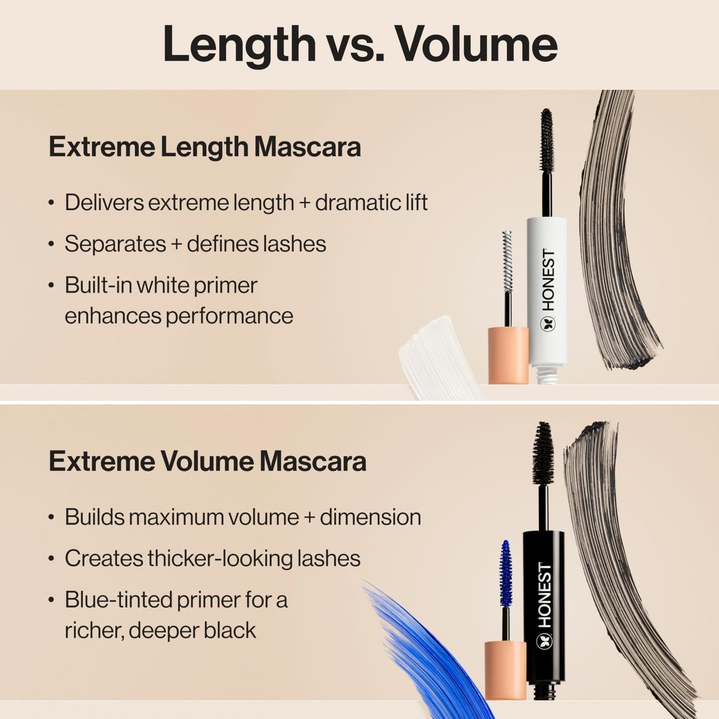 Honest Beauty 2-in-1 Extreme Length Clean Mascara + Lash Primer | Lengthening + Volumizing | Cruelty Free + Safe for Sensitive Eyes | Black, .27 fl oz - dailyvitalstore