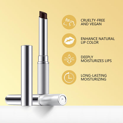 Honey Butter Lipstick Tinted Lip Balm, Shine Moisturizing Plumper Lipstick for Women, Natural Nourishing Hydrating Lip Gloss Stain for Dry Lips, Lightweight Lip Liner Care Makeup, Vegan - Black & Pink - dailyvitalstore