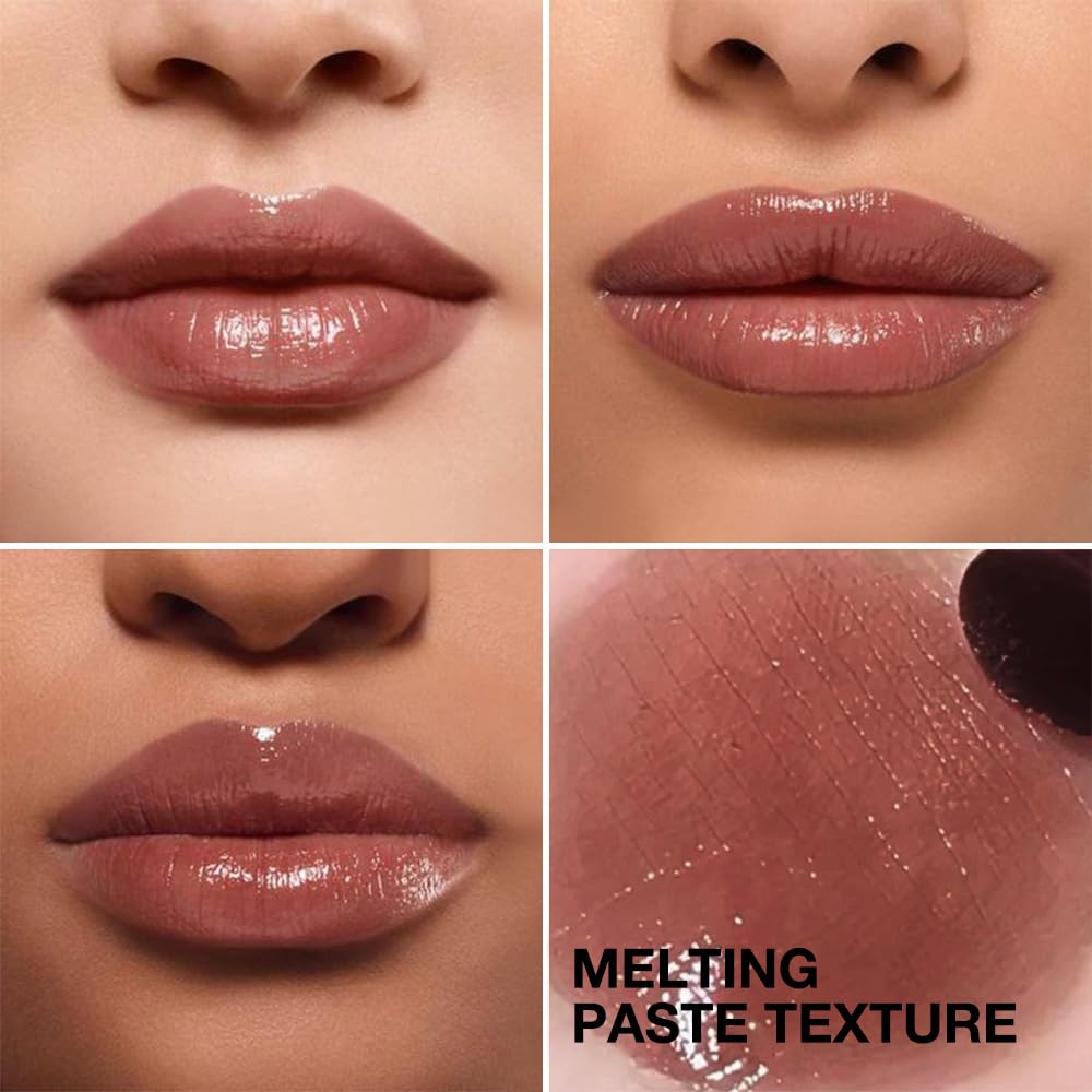 Honey Butter Lipstick Tinted Lip Balm, Shine Moisturizing Plumper Lipstick for Women, Natural Nourishing Hydrating Lip Gloss Stain for Dry Lips, Lightweight Lip Liner Care Makeup, Vegan - Black & Pink - dailyvitalstore