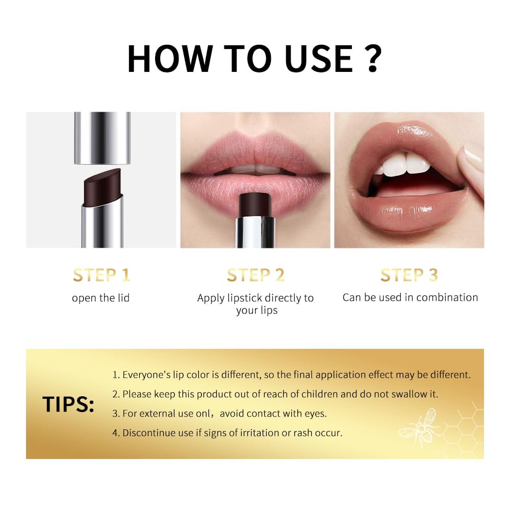 Honey Lipstick Tinted Lip Balm - Sheer Hydrating Lipstick for All Skin Tones - Moisturizing Lip Color, Nourishing Lip Balm with a Hint of Natural Black Cherry Tint - dailyvitalstore