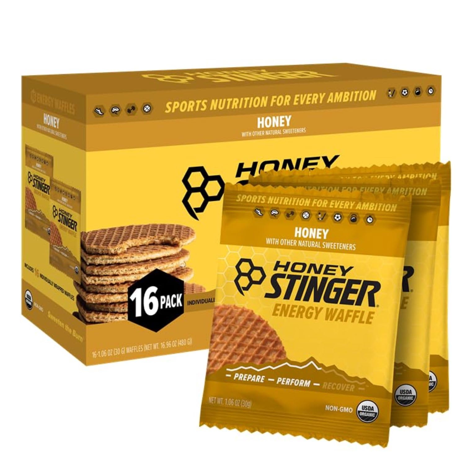 Honey Stinger Organic Honey Waffle, Energy Stroopwafel for Exercise, Endurance and Performance, Sports Nutrition for Home & Gym, - dailyvitalstore
