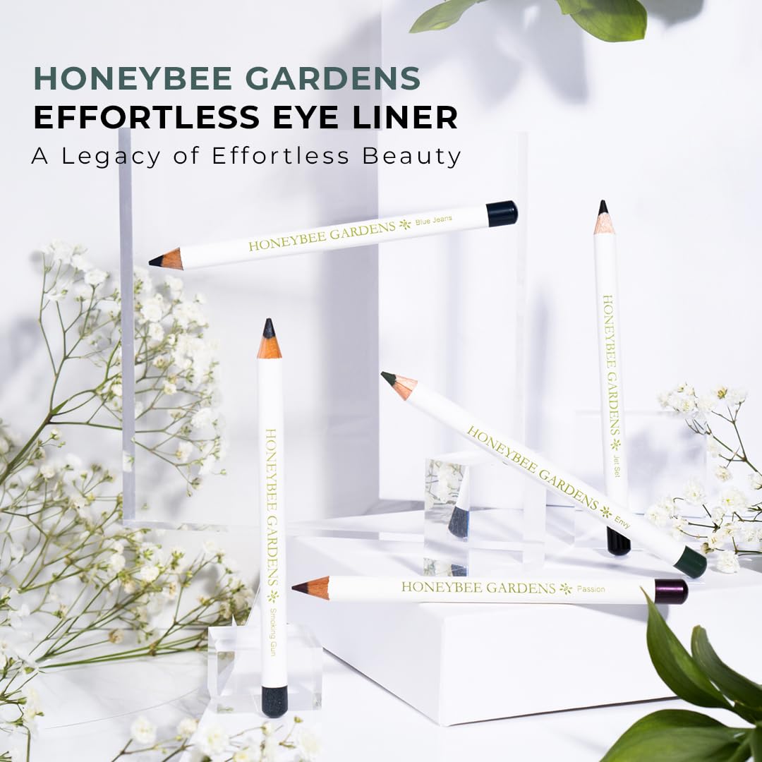 Honeybee Gardens Effortless Eye Liner Pencil, Jet Set Black, Smooth Long-Wearing, Rich Pigment, Vegan & Gluten-Free - dailyvitalstore