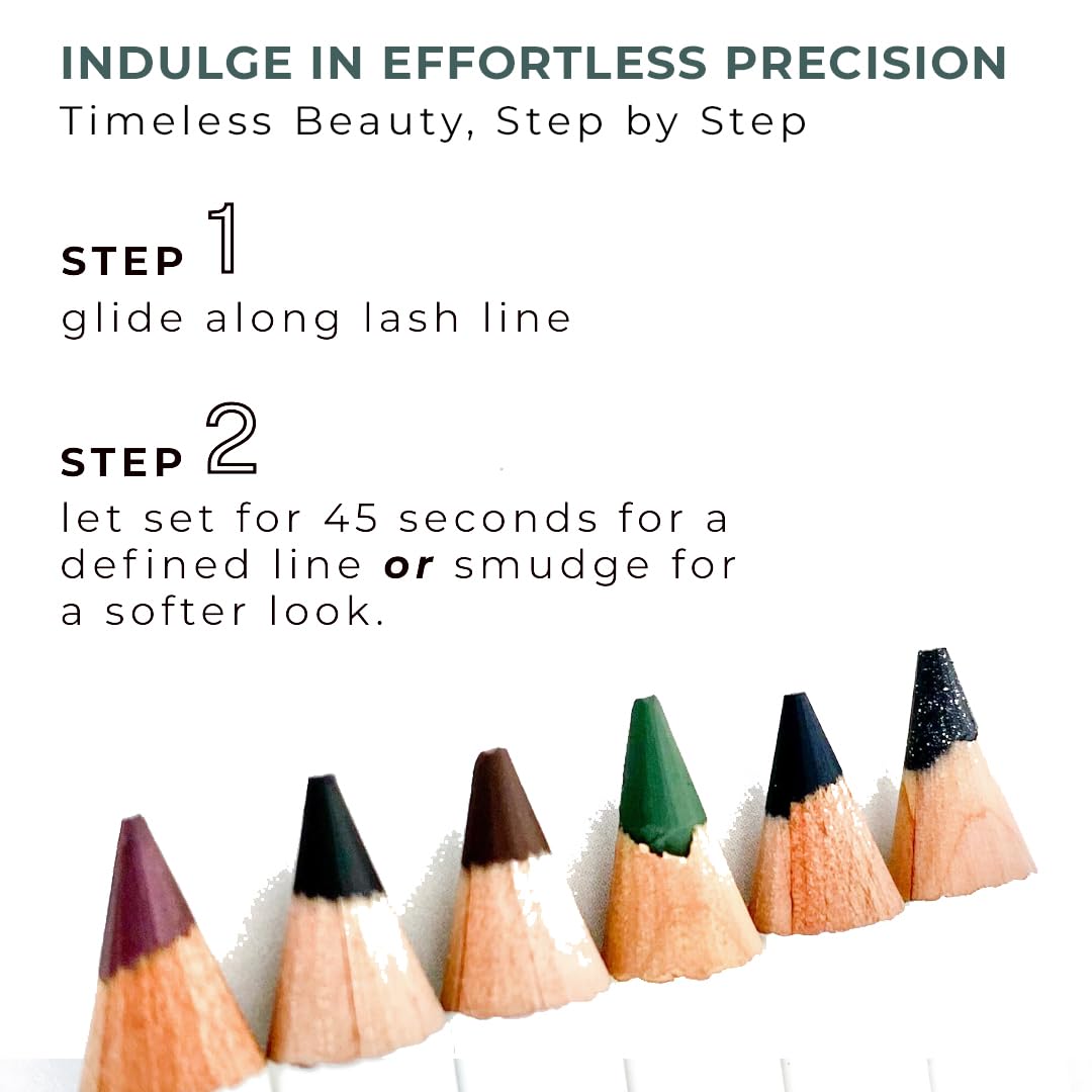 Honeybee Gardens Effortless Eye Liner Pencil, Jet Set Black, Smooth Long-Wearing, Rich Pigment, Vegan & Gluten-Free - dailyvitalstore