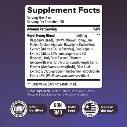 HoneyBurn Purple Honey – Natural Daily Supplement with 11 Plant & Bee-Based Ingredients – Supports Healthy Digestion & Balanced Body Routine – 60 ml, 30 Servings, 1 Month Supply - dailyvitalstore