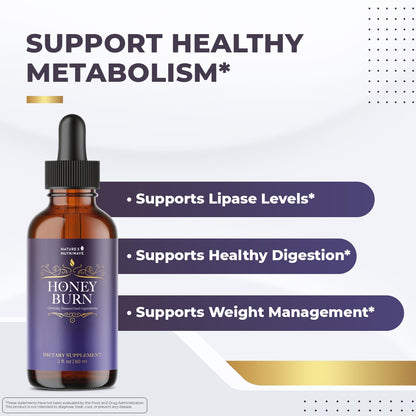 HoneyBurn Purple Honey – Natural Daily Supplement with 11 Plant & Bee-Based Ingredients – Supports Healthy Digestion & Balanced Body Routine – 60 ml, 30 Servings, 1 Month Supply - dailyvitalstore