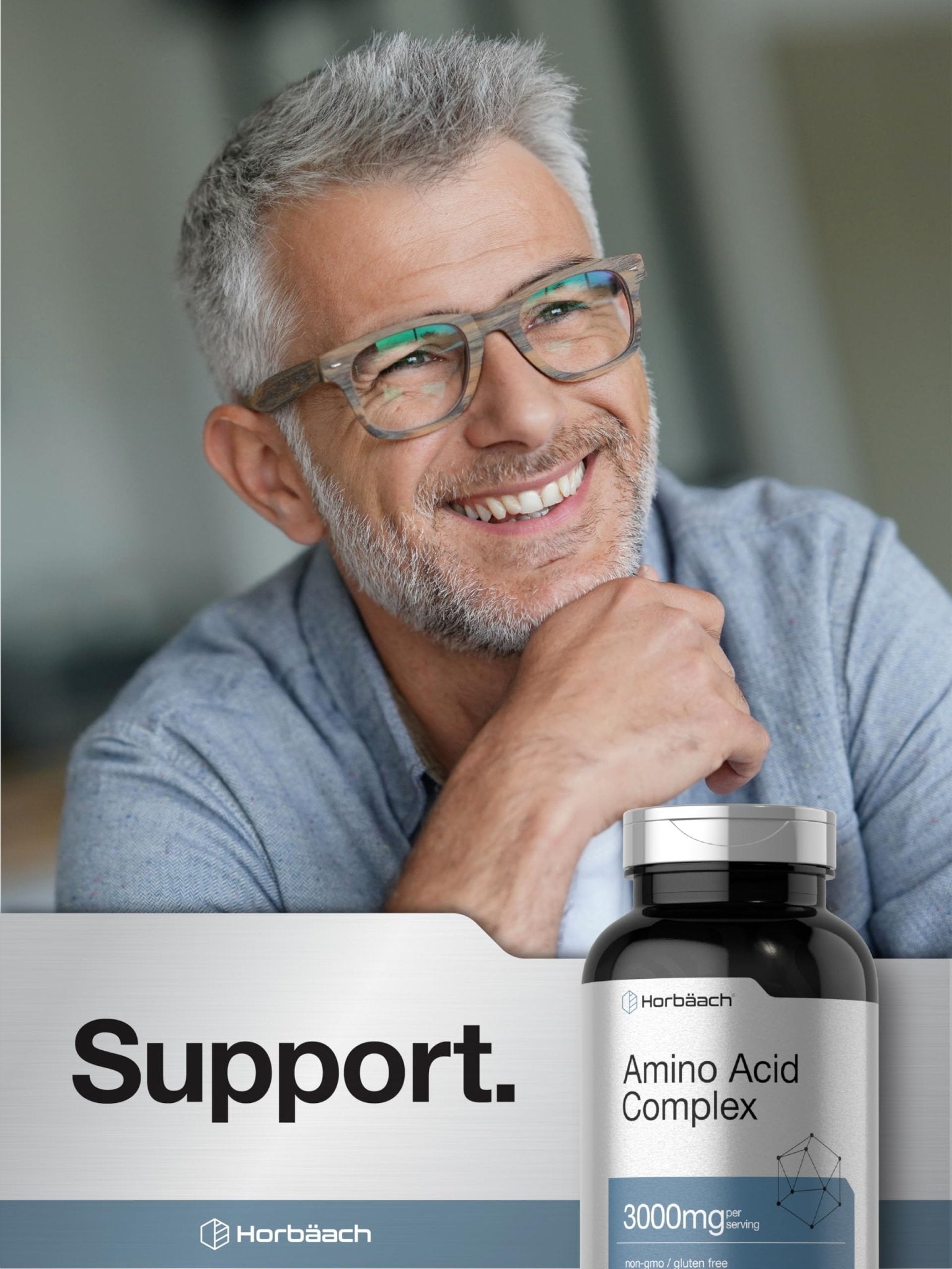 Horbäach Amino Acid Complex 3000mg | 250 Caplets | Non-GMO, Gluten Free Supplement - dailyvitalstore