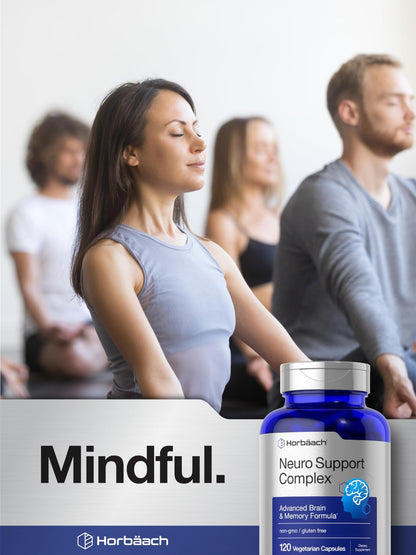 Horbäach Brain Supplement | 120 Capsules | with Phosphatidylserine & DMAE | Advanced Formula for Memory, Focus, Clarity | Vegetarian & Gluten Free | Neuro Support - dailyvitalstore