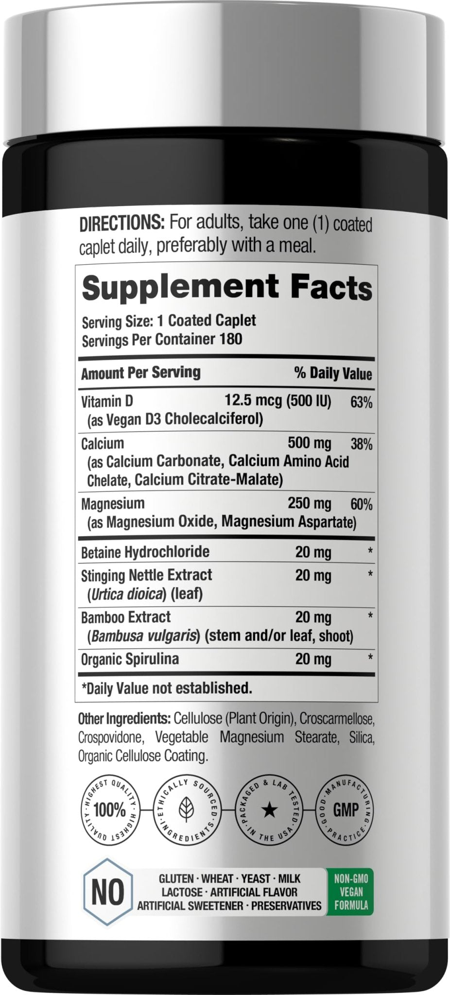 Horbäach Calcium Magnesium D3 | 180 Coated Caplets | Supports Bone Density | Supplement for Men and Women - dailyvitalstore