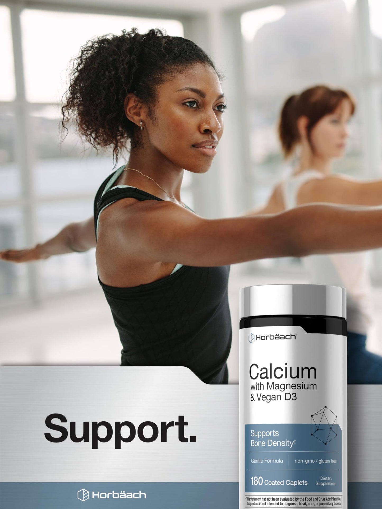 Horbäach Calcium Magnesium D3 | 180 Coated Caplets | Supports Bone Density | Supplement for Men and Women - dailyvitalstore