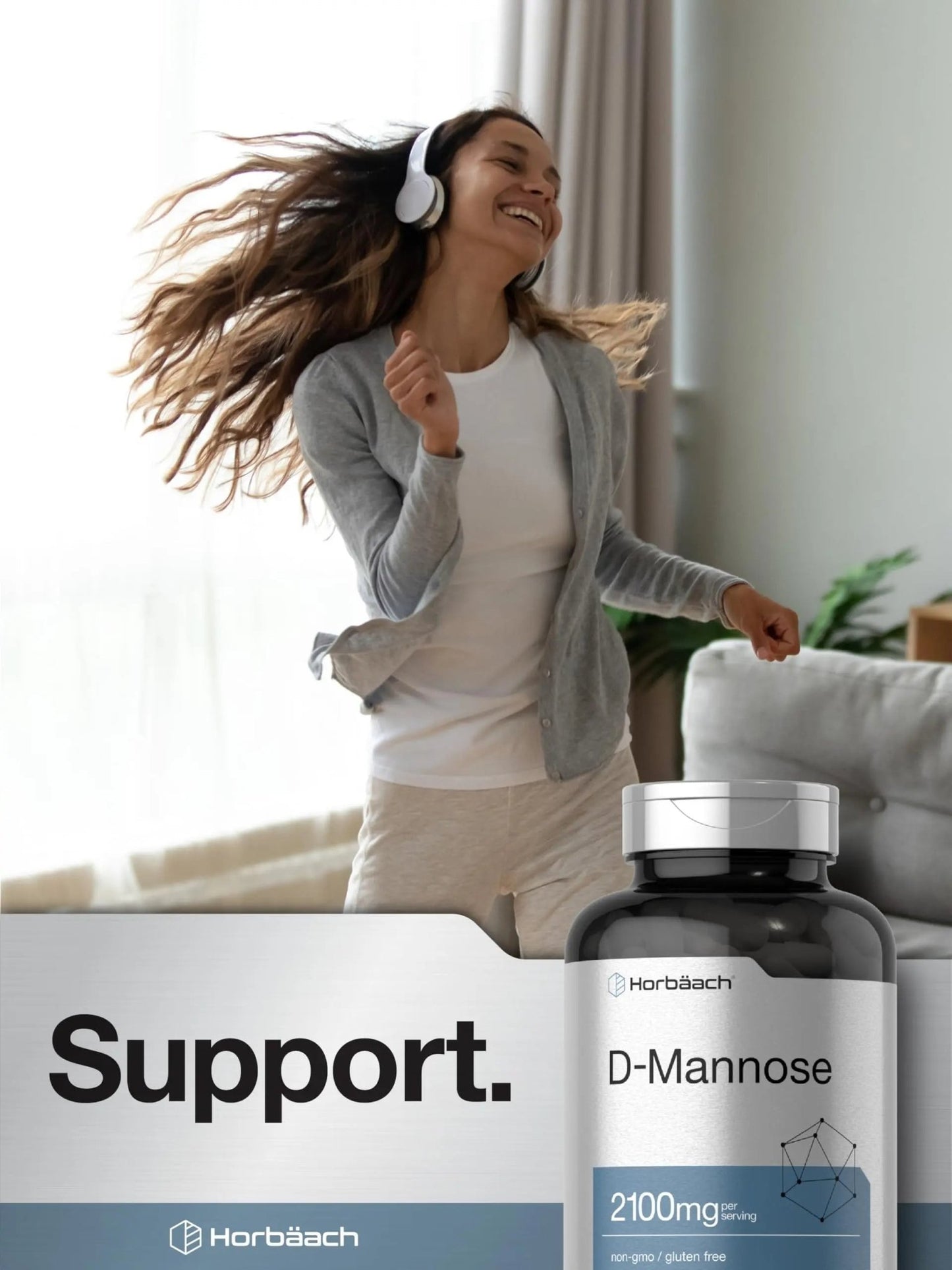 Horbäach D-Mannose Supplement 2100mg | 120 Capsules | Pills for Women and Men | Non-GMO & Gluten Free - dailyvitalstore