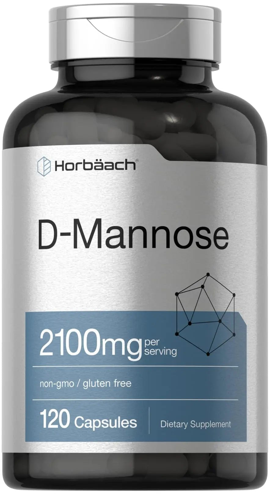 Horbäach D-Mannose Supplement 2100mg | 120 Capsules | Pills for Women and Men | Non-GMO & Gluten Free - dailyvitalstore