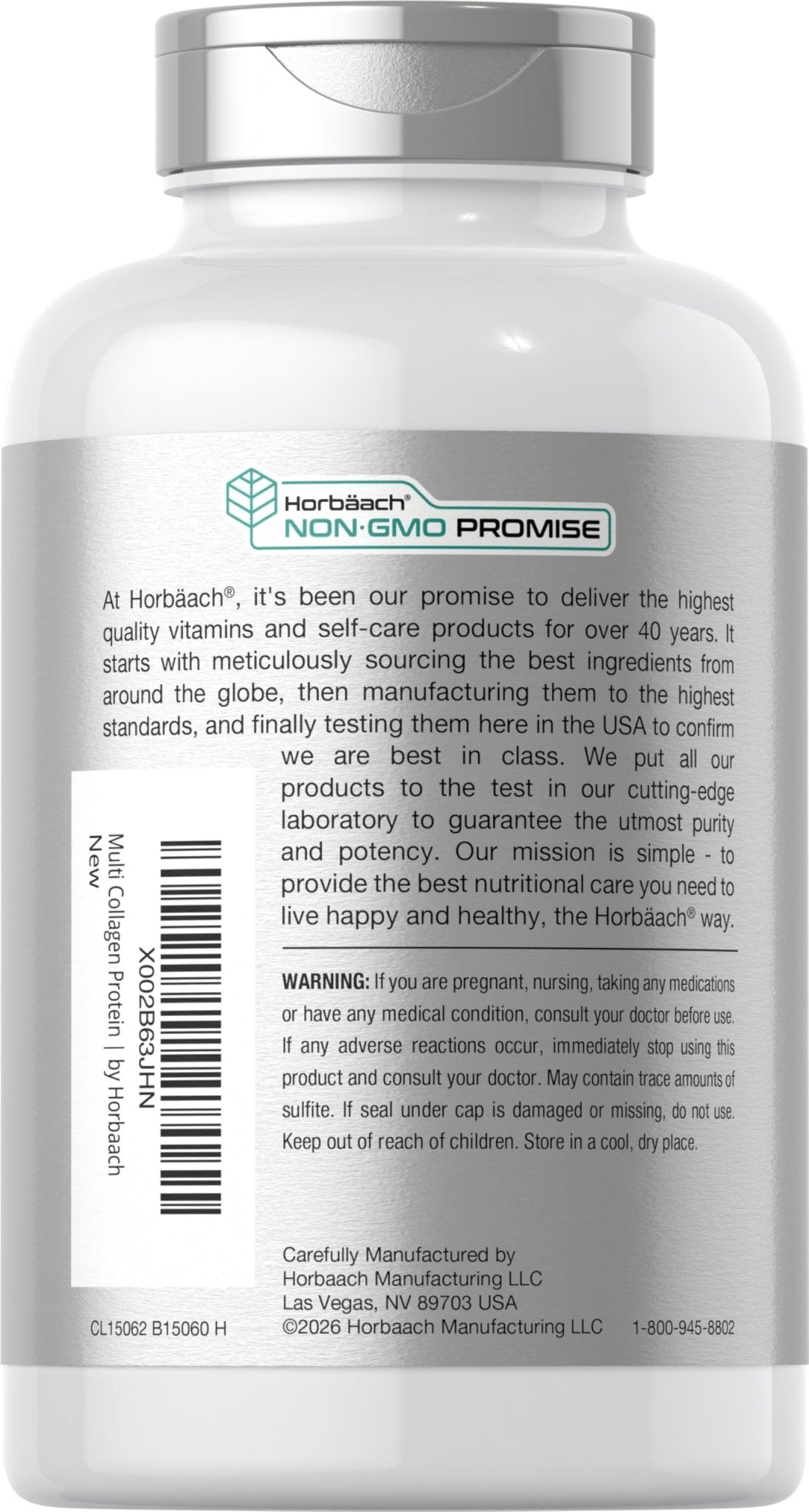 Horbäach Multi Collagen Protein 2000 mg | 180 Capsules | Hydrolyzed Collagen Type I, II, III, V, X | Keto & Paleo Friendly, Non-GMO, Gluten Free Supplement - dailyvitalstore