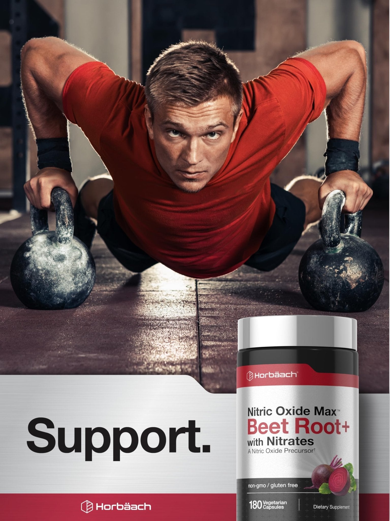 Horbäach Nitric Oxide Beet Root Capsules | 180 Count | with Nitrates and Precursor | for Men and Women | Vegetarian, Non-GMO - dailyvitalstore