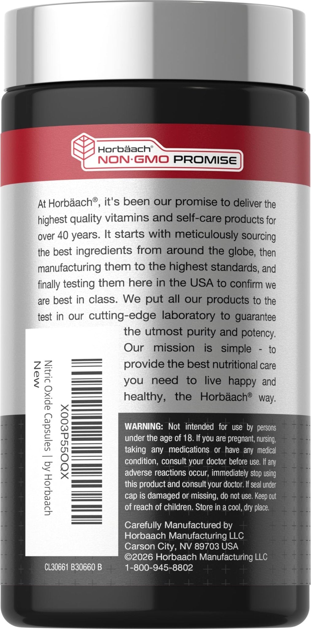 Horbäach Nitric Oxide Beet Root Capsules | 180 Count | with Nitrates and Precursor | for Men and Women | Vegetarian, Non-GMO - dailyvitalstore