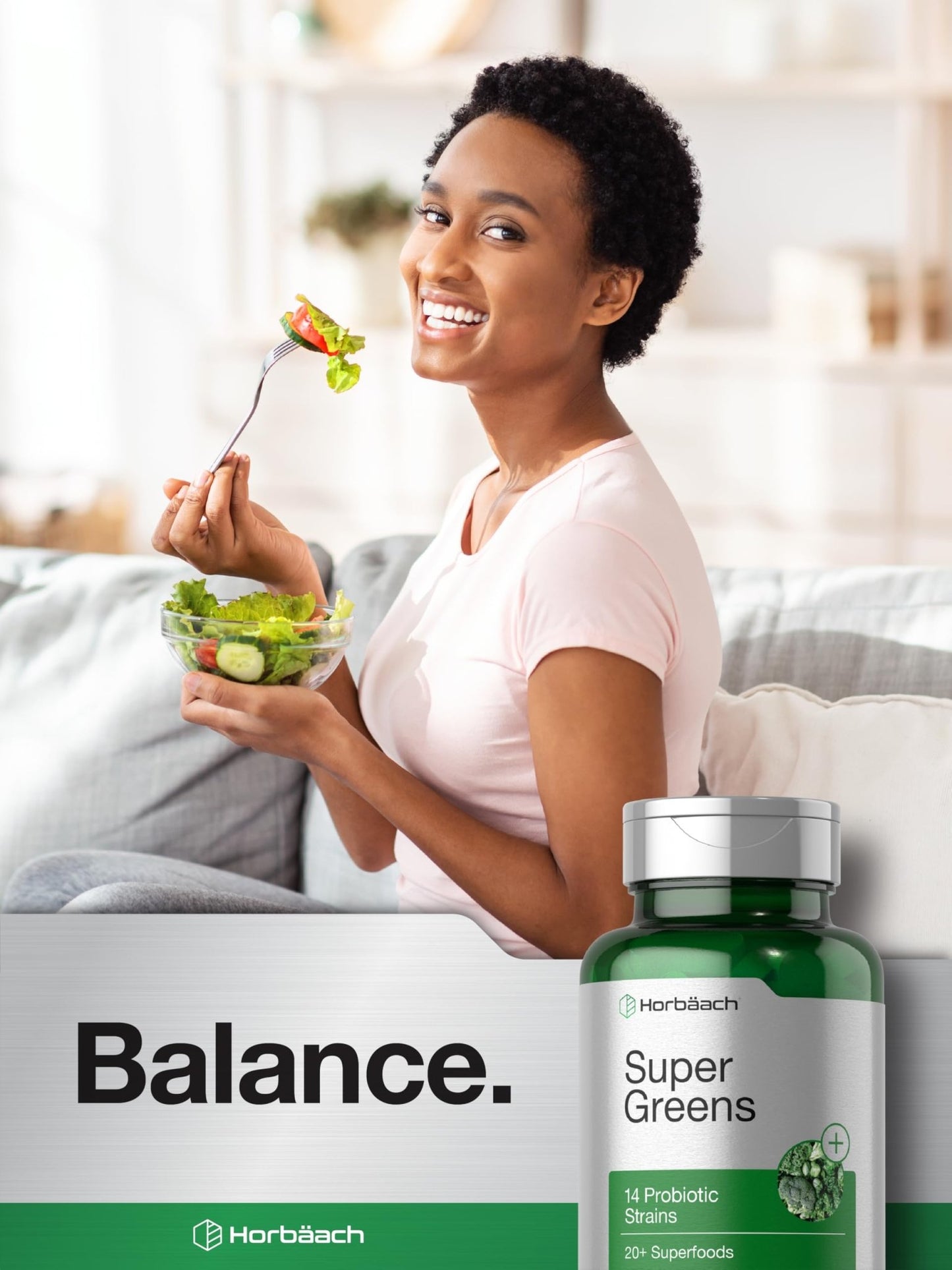 Horbäach Super Greens Supplement with Probiotics | 150 Caplets | Non-GMO, and Gluten Free - dailyvitalstore