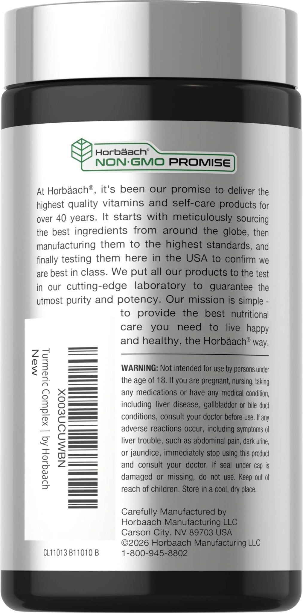 Horbäach Turmeric Curcumin Supplement | 180 Capsules | with Black Pepper & Tart Cherry | Non-GMO & Gluten Free - dailyvitalstore