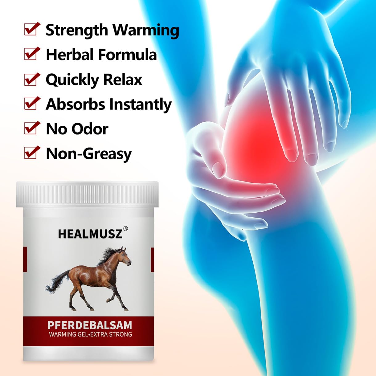 Horse Chestnut Cream Extra Strength Warming Massage Gel 16.9 Fl Oz (500mL) - Pferdebalsam for Varicose Veins, Muscle, Neck & Joint Discomfort, Bruises and Numbness - dailyvitalstore