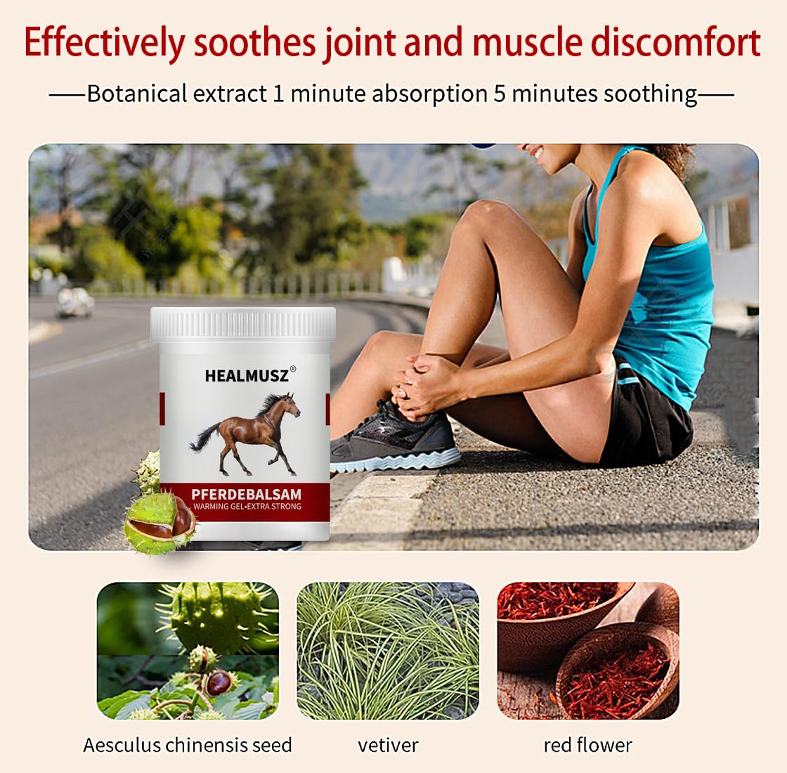 Horse Chestnut Cream Extra Strength Warming Massage Gel 16.9 Fl Oz (500mL) - Pferdebalsam for Varicose Veins, Muscle, Neck & Joint Discomfort, Bruises and Numbness - dailyvitalstore