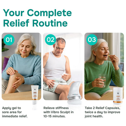 Hot Vita Relief Gel - Plant-Based Cooling Gel with Arnica, Turmeric & Eucalyptus - Soothing Formula for Muscle Fatigue, Tired Legs - dailyvitalstore