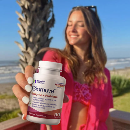 Houston Enzymes Biomuve – 120 Capsules | Professionally Formulated to Maintain Regularity & Healthy Bowel Movements | Unique Combination of Enzymes - dailyvitalstore