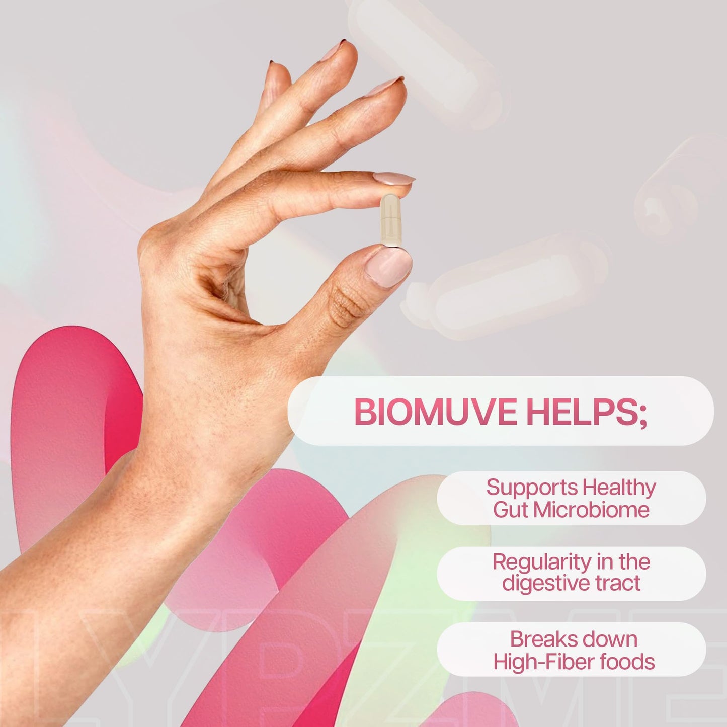 Houston Enzymes Biomuve – 120 Capsules | Professionally Formulated to Maintain Regularity & Healthy Bowel Movements | Unique Combination of Enzymes - dailyvitalstore