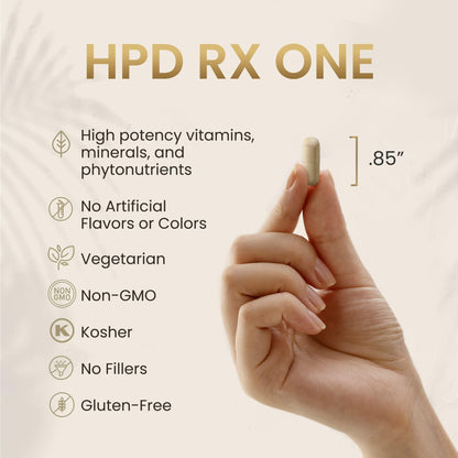 HPD Rx ONE Immunity Boost Multivitamin Supplements for Women and Men | Advanced Immunity Defense Support | Helps Immune Response | 1-Month Supply, 180 Capsules, Pack of 1 - dailyvitalstore