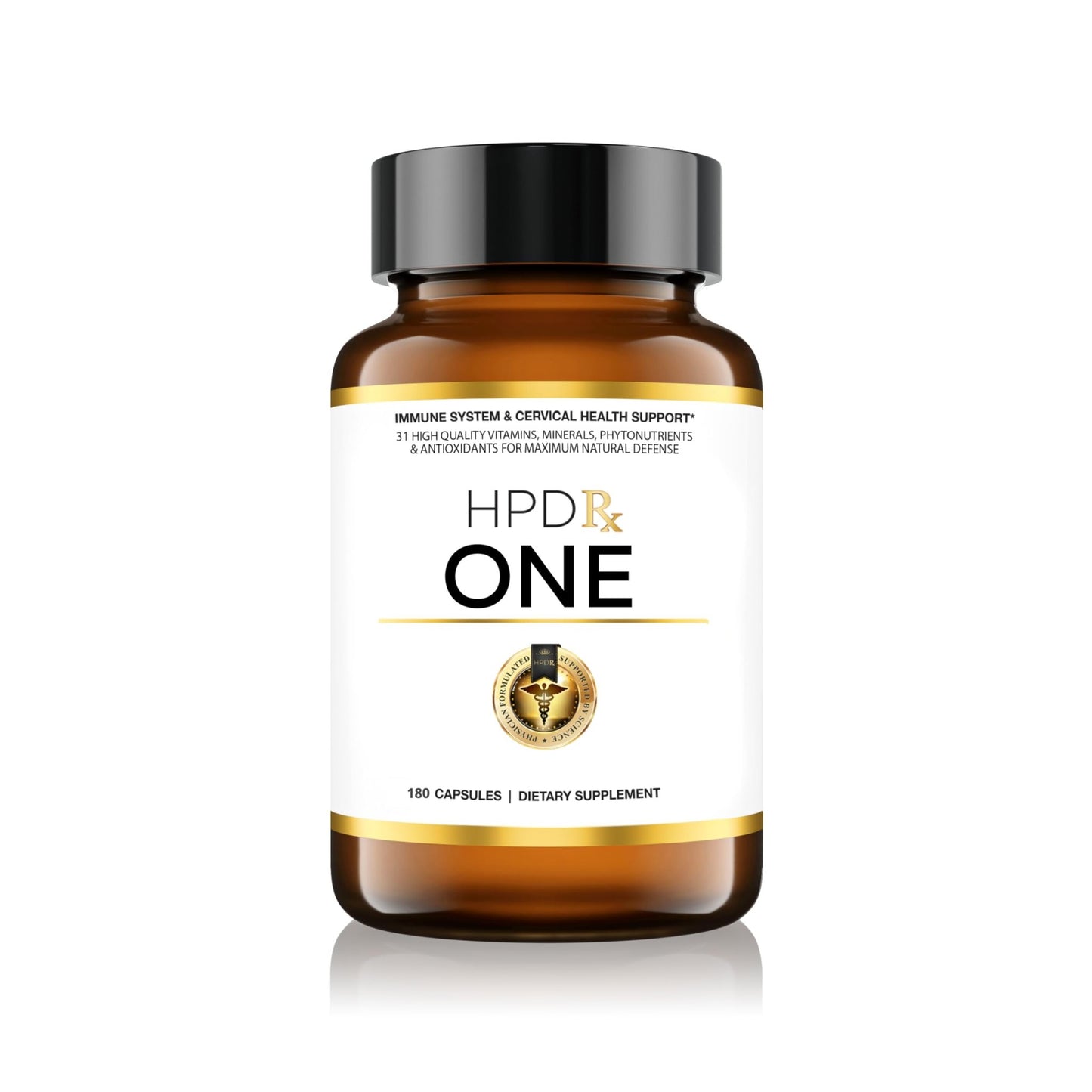 HPD Rx ONE Immunity Boost Multivitamin Supplements for Women and Men | Advanced Immunity Defense Support | Helps Immune Response | 1-Month Supply, 180 Capsules, Pack of 1 - dailyvitalstore