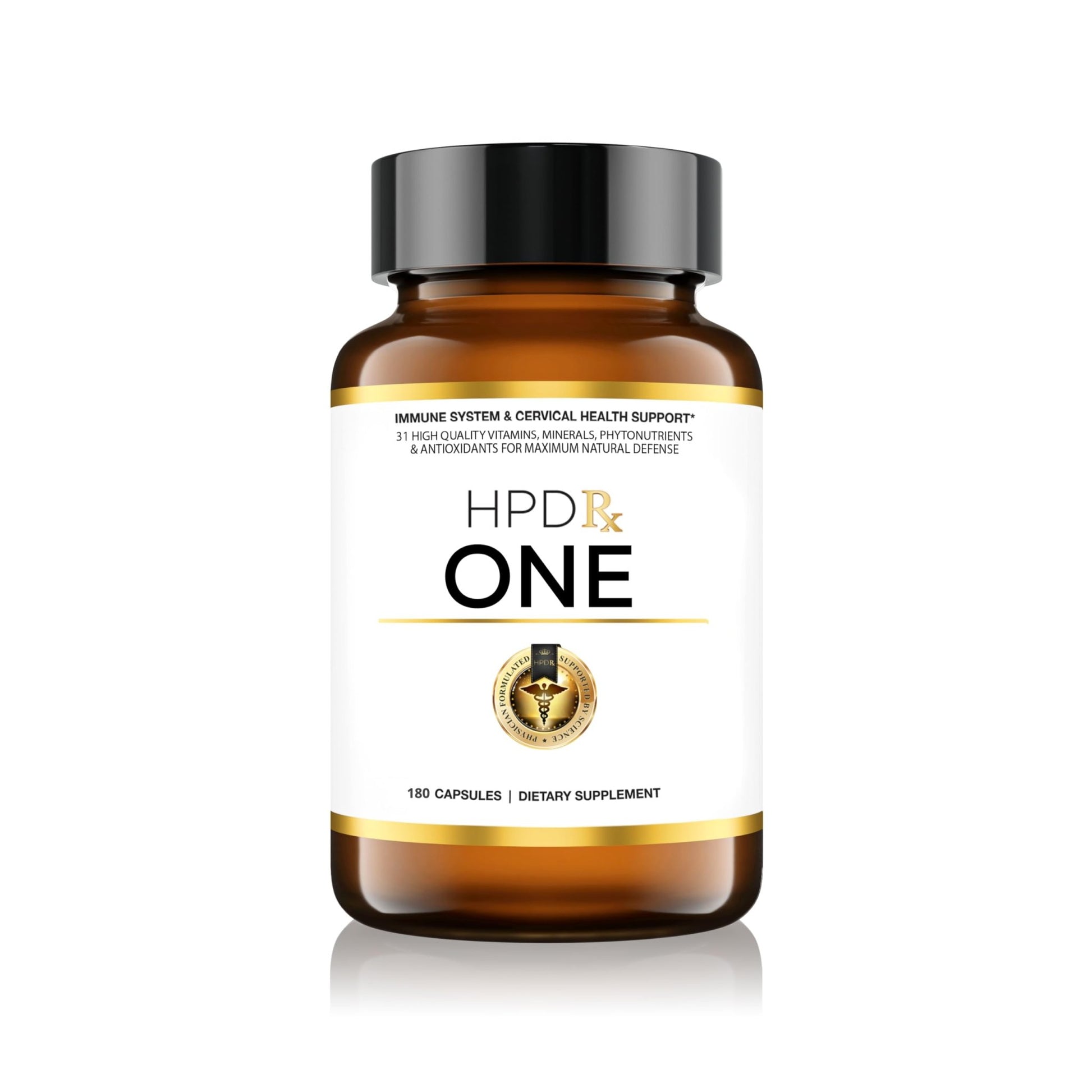 HPD Rx ONE Immunity Boost Multivitamin Supplements for Women and Men | Advanced Immunity Defense Support | Helps Immune Response | 1-Month Supply, 180 Capsules, Pack of 1 - dailyvitalstore