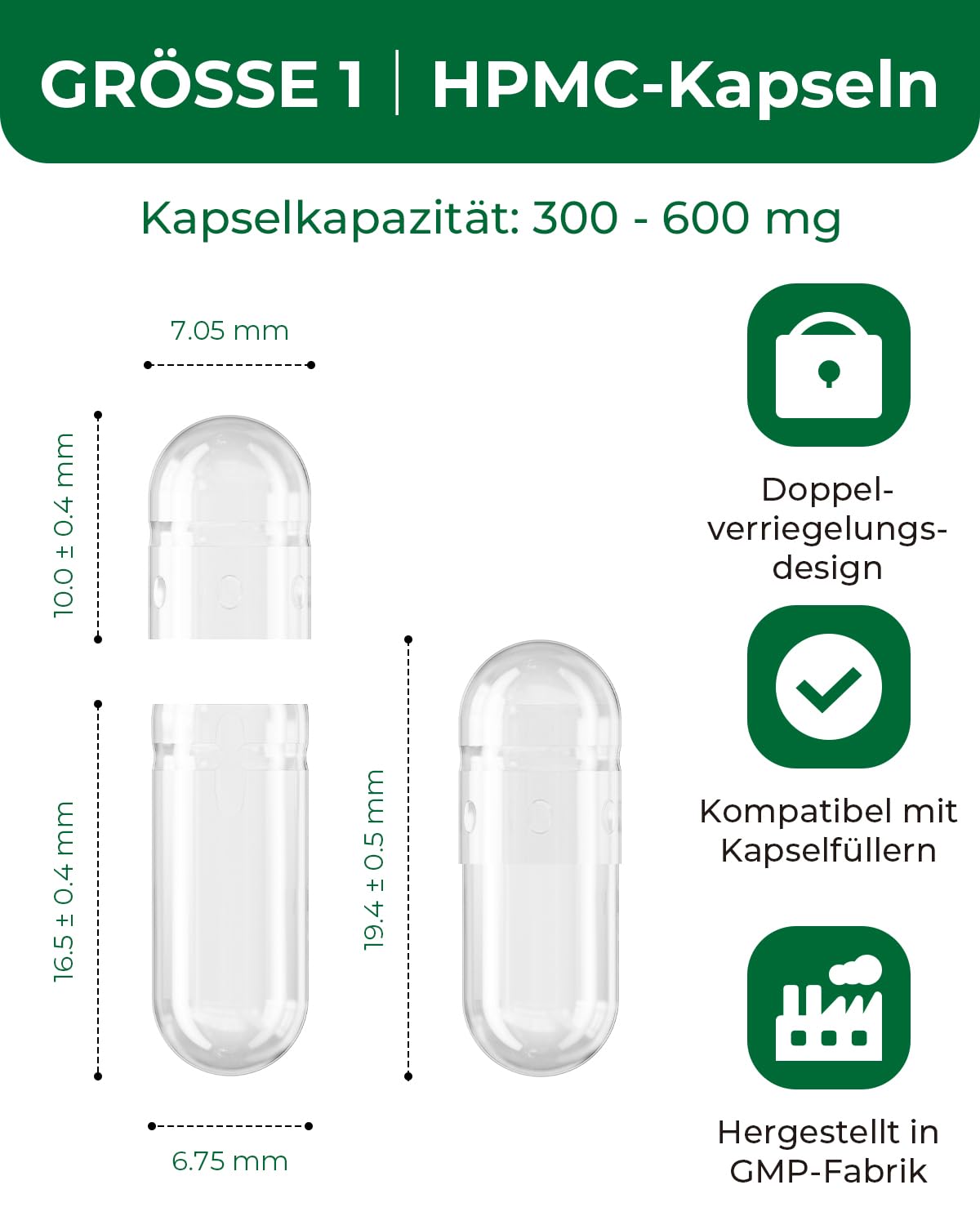 HPMC Empty Capsules Size 1-200 Clear Count Pill Capsules Empty - Plant-Based Cellulose | Vegetarian, Halal, Non-GMO | for DIY Supplement & Herbal Filling - dailyvitalstore