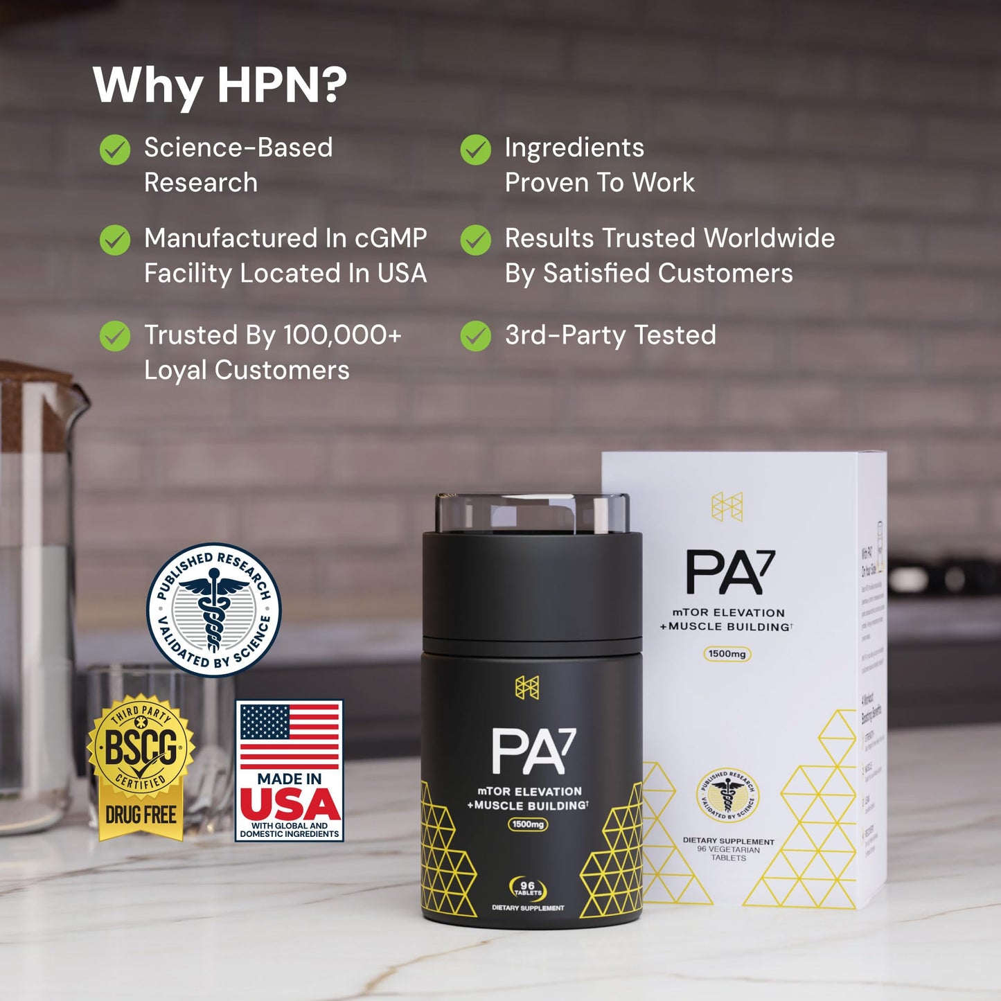 HPN PA(7) Phosphatidic Acid Muscle Builder Top Natural Muscle Builder - Boost mTOR | Build Mass and Strength from Your Workout | 30 Day Supply - dailyvitalstore
