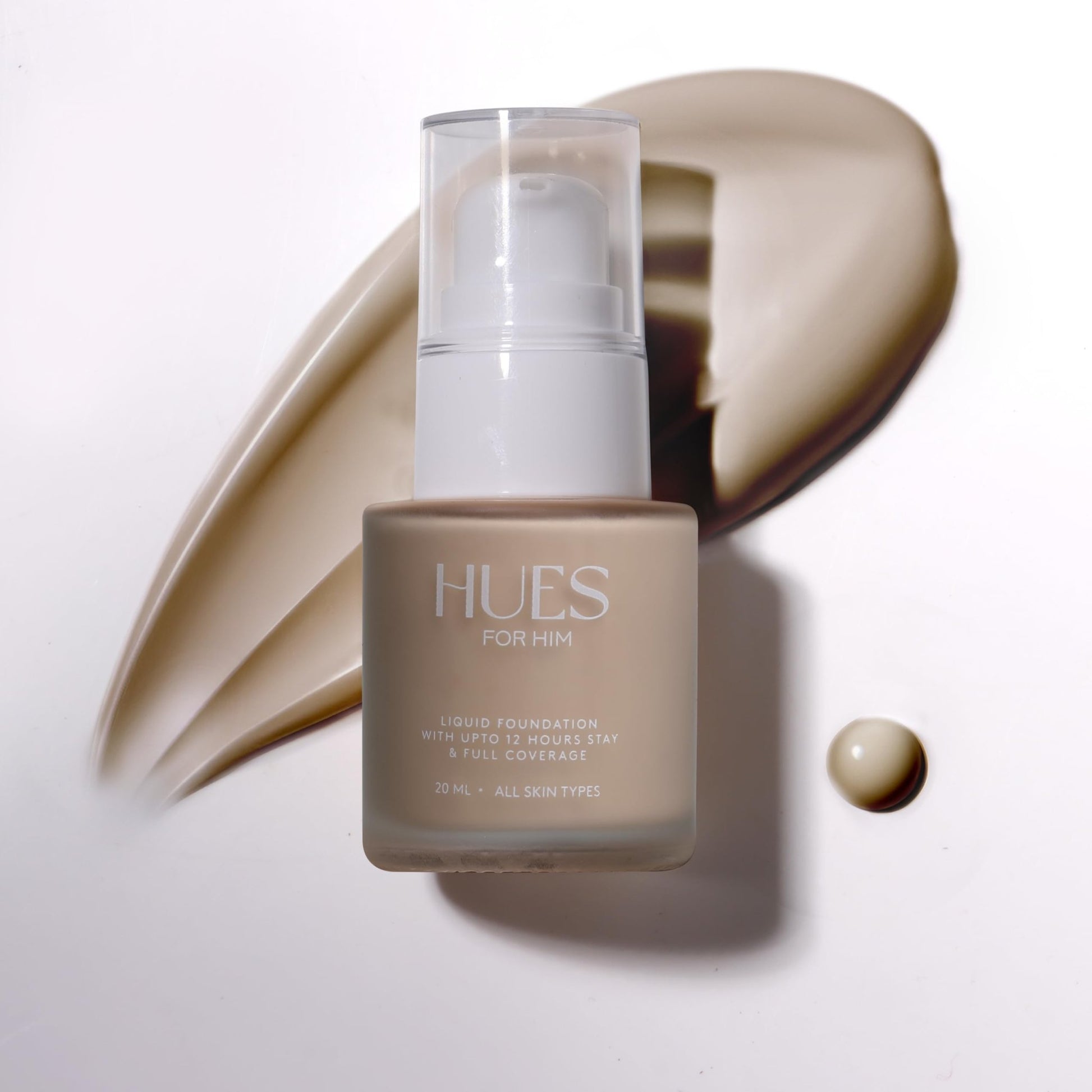 Hues for Him Foundation for Men – Full-Coverage, Lightweight & Hydrating Fit | Natural Coverage | Oil Control & Perfect Fit for Men’s Faces | Available in 4 Shades | Fresh Canvas, .67oz - dailyvitalstore
