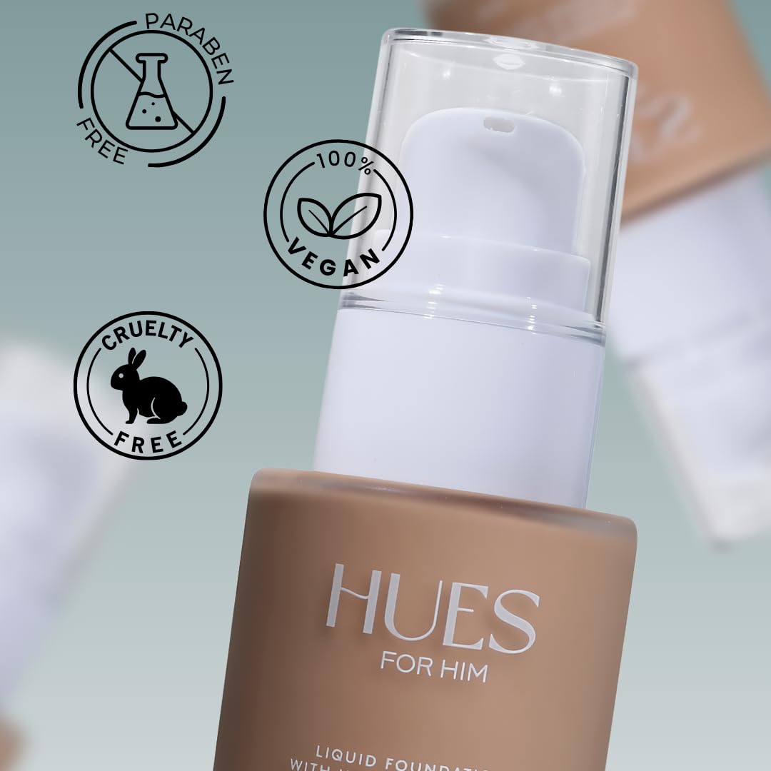 Hues for Him Foundation for Men – Full-Coverage, Lightweight & Hydrating Fit | Natural Coverage | Oil Control & Perfect Fit for Men’s Faces | Available in 4 Shades | Fresh Canvas, .67oz - dailyvitalstore