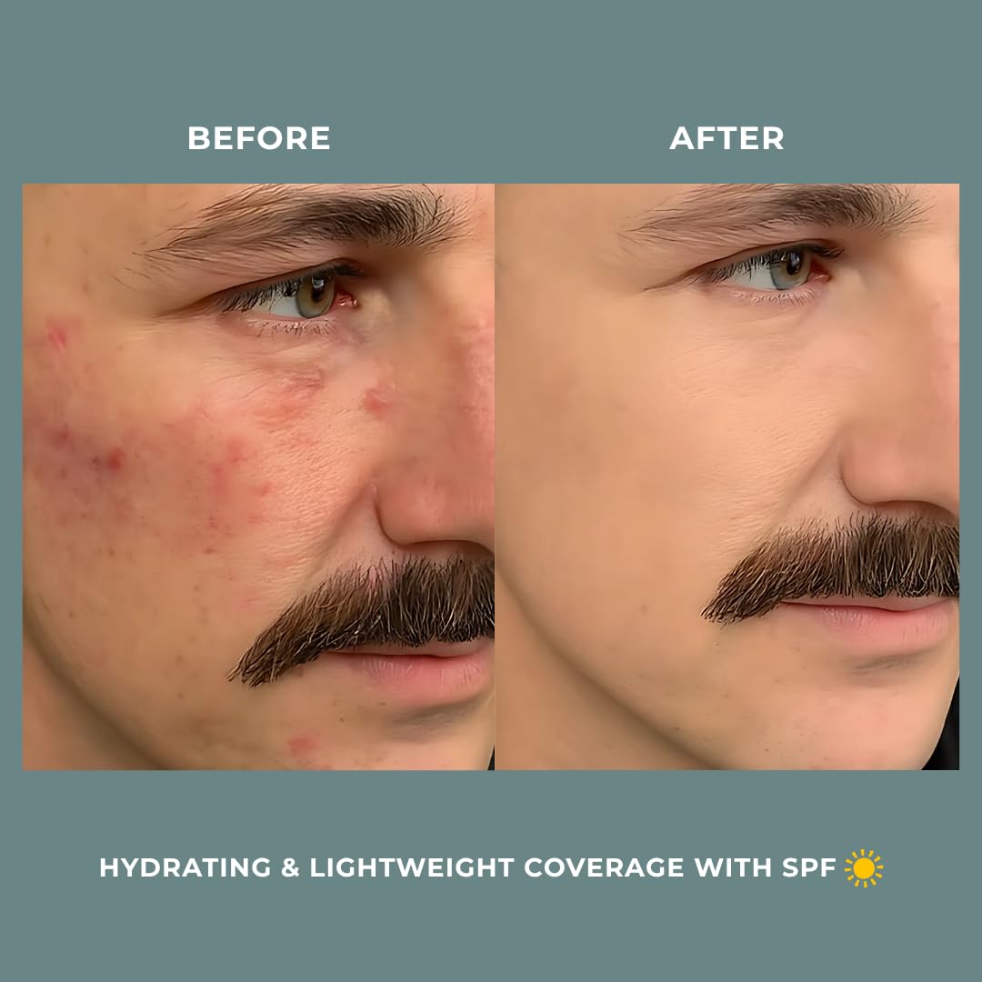 Hues for Him Foundation for Men – Full-Coverage, Lightweight & Hydrating Fit | Natural Coverage | Oil Control & Perfect Fit for Men’s Faces | Available in 4 Shades | Fresh Canvas, .67oz - dailyvitalstore