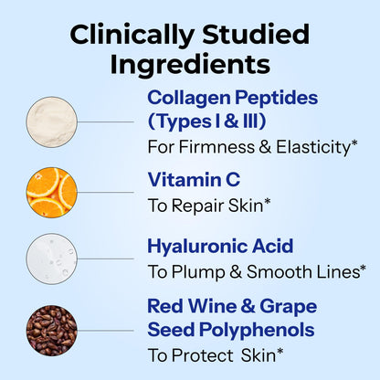 HUM Collagen Love Skin Supplement, Collagen Peptides Capsules with Hyaluronic Acid & Vitamin C, Supports Firm Skin & Helps Minimize Signs of Aging, Supplements - dailyvitalstore